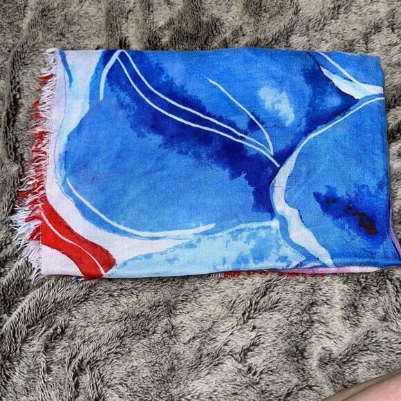 Nordstrom red, pink, and blue lightweight pashmina | Sz S - Picture 5 of 5